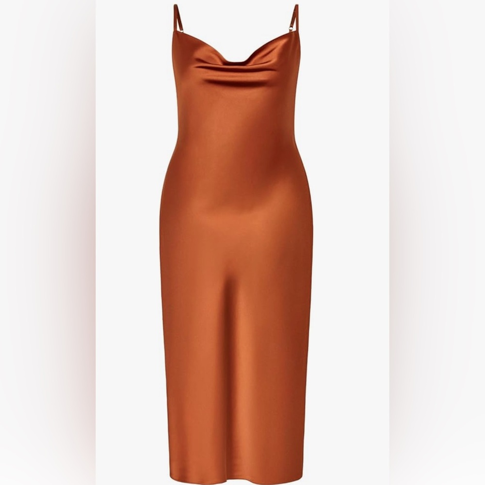 Sleek Copper Slip Dress City Chic 16w Toffee Alani